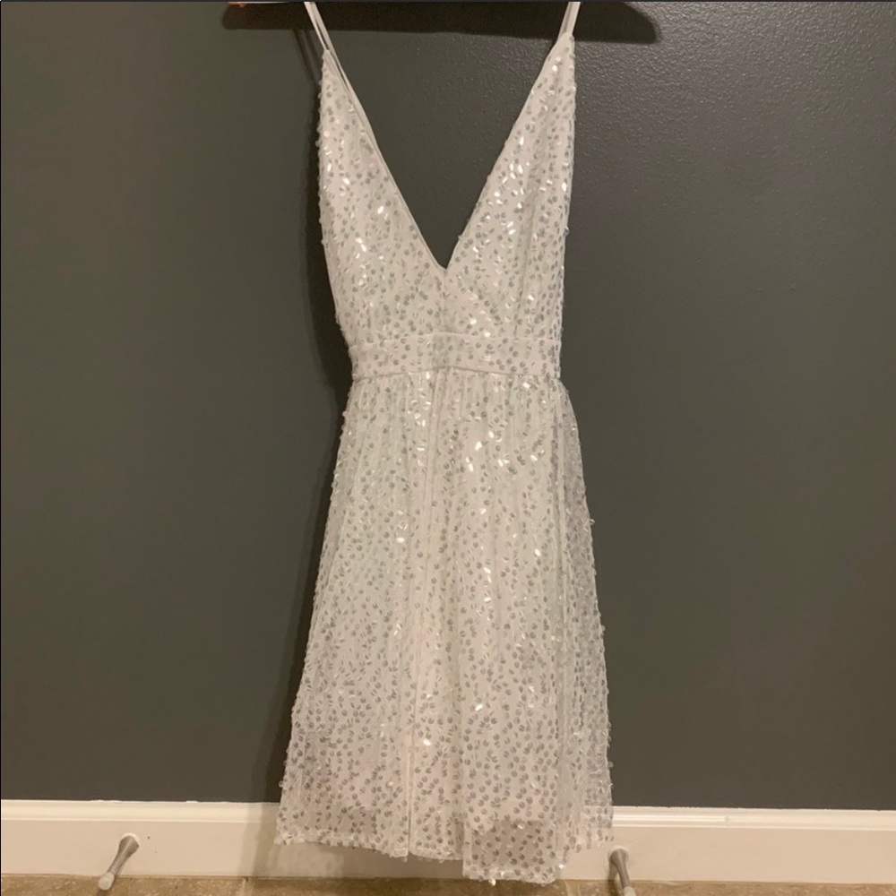 Lulus white sequined mini dress